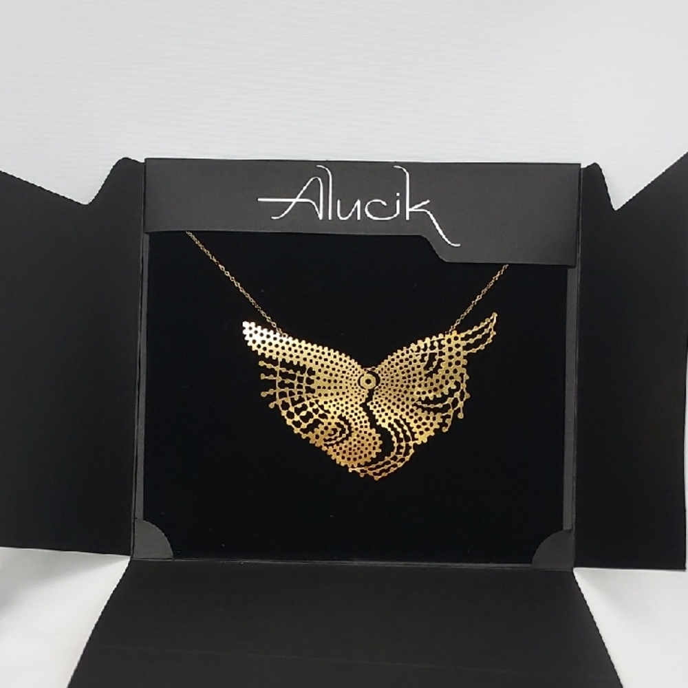 Alucik Stainless Steel Art 24K Gold Plated Necklace